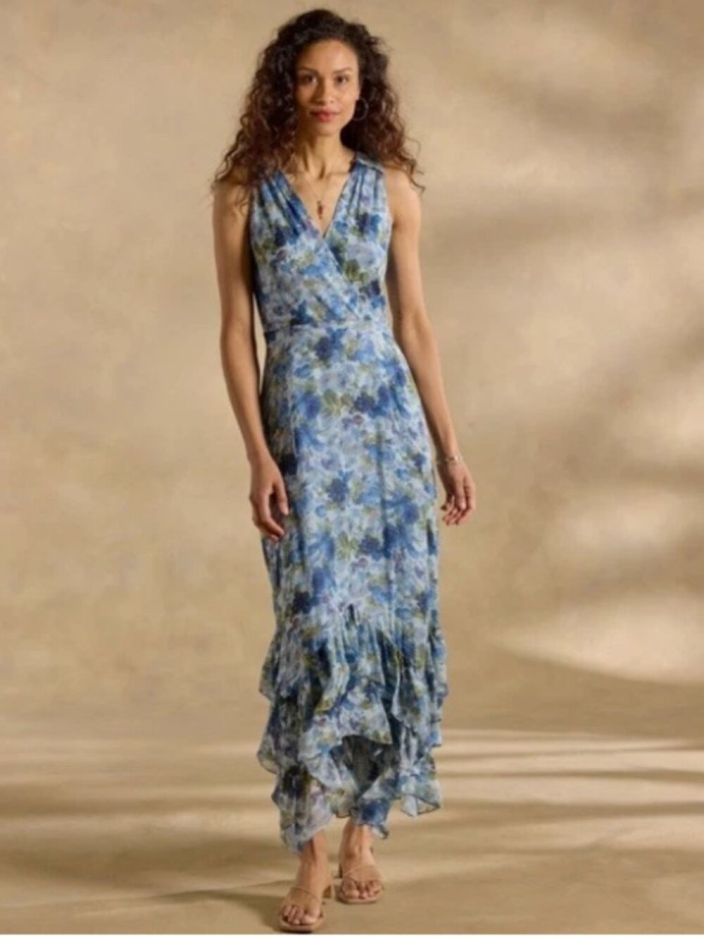 NEW Sundance Champs De Fleur Dress Blue Floral Formal Wedding Size 10